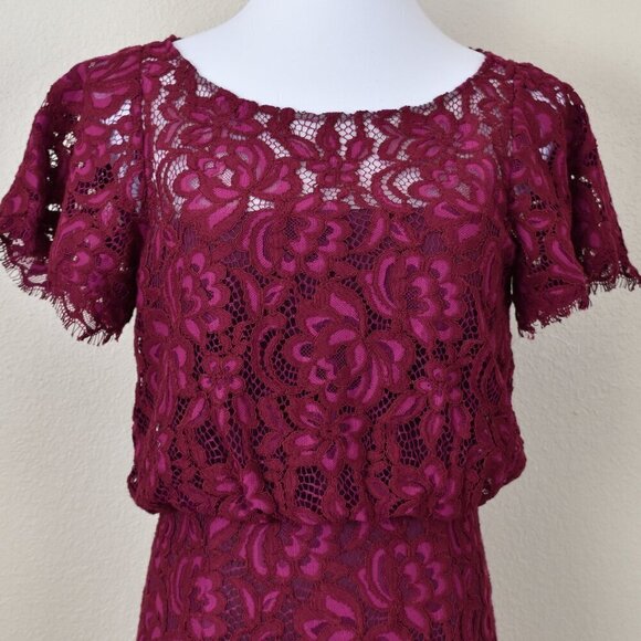 JS Collections Lace Flutter Sleeve Midi Formal Dress 6 - Picture 2 of 9